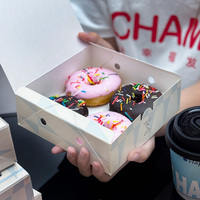 Boîtes à donuts en papier kraft écologiques, boîte en carton pour pâtisserie avec logo personnalisé, conteneur en papier pour pâtisserie, biscuits, desserts