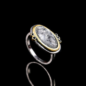 Anello vintage boho in pietra bicolore per donna, gioielli eleganti e alla moda - Product Image 4