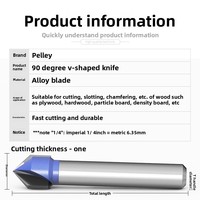 Fresa de ranurado en V de 90 grados Beili con vástago de 1/4 de pulgada de carburo de tungsteno para chaflanar y recortar bordes en madera y MDF