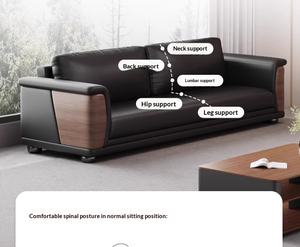 사무실 소파 커피 테이블 조합 세트 맞춤형 고탄성 폼 스펀지 심플 모던 가죽 비즈니스 보스 회의실 - Product Image 6