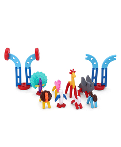 GIRNAR AMUSEMENT PARK Blocks includes 8 educational animal puzzles packed in a red coloured jar - Product Image 3