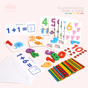 Montessori Children Wooden Paper Math Counting Sticks Teaching Aids Educational Puzzle Puzzle Games Toys for Kids Boys Girls - Product Image 1