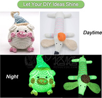 Polyester/Cotton Luminous Glow in Dark Dyed Eco-Friendly Crochet Yarn for Hand Knitting & Crocheting Crafts Christmas Amigurumi