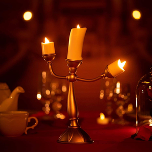 Chandelier Lumière LED La Belle et la Bête, Support de Bougie LED de Luxe, Veilleuse Américaine, Ornement Réveil - Product Image 4