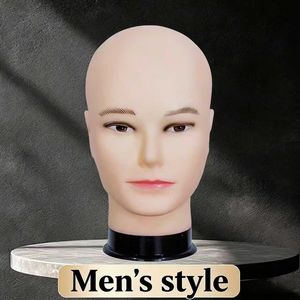 หัวหุ่นชายหัวล้านสำหรับจัดแต่งทรงผมมืออาชีพ วิกผมสำหรับผู้ชาย รอบศีรษะใหญ่ หัวหุ่นผู้หญิงพร้อมขาตั้งวิก - Product Image 5