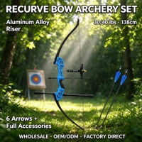 Meilleure Vente : Kit de Tir à l'Arc pour Débutants avec Arc Recurve en Métal, Ensemble d'Arbalètes et Flèches Démontables, Équipement de Tir à 30-40 lb