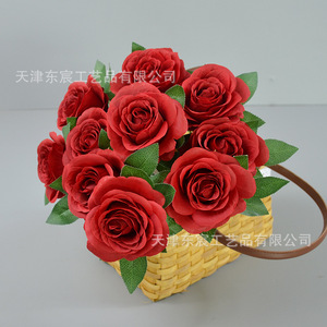 Ramo de Rosas de Seda Dongchen Crafts, 10 Cabezas, 10 cm de Diámetro, Decoración para Bodas, Accesorios de Fotografía, Decoración del Hogar - Product Image 2