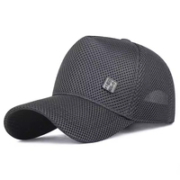 Gorra de béisbol de 5 paneles estilo chino con corona rígida, 100% poliéster, común para verano, malla transpirable tipo sándwich, ajustable, protección solar