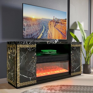 Centro de Entretenimiento Moderno para Sala de Estar, Mueble de TV de Lujo Personalizado al por Mayor, Mueble para Televisor con Chimenea Negra, Mueble <span class=keywords><strong>Kamin</strong></span> - Product Image 3