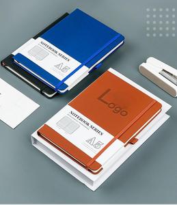 Logo personalizzato stampato A5 Journal Notebook fodera in tessuto di lino con copertina rigida in pelle organizzatore quotidiano filo per cucire diario - Product Image 4