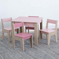 Meilleur vendeur Ensemble de chaises de table pour activités pour enfants Salle de jeux pour tout-petits Table d'étude en bois et ensemble de 4 chaises table et chaises