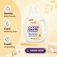 Deterjen Cair Pakaian Bayi Sekali Pakai 2L Berbahan Dasar Tumbuhan Biodegradable Hipoalergenik Lembut untuk Perawatan Kulit Bayi