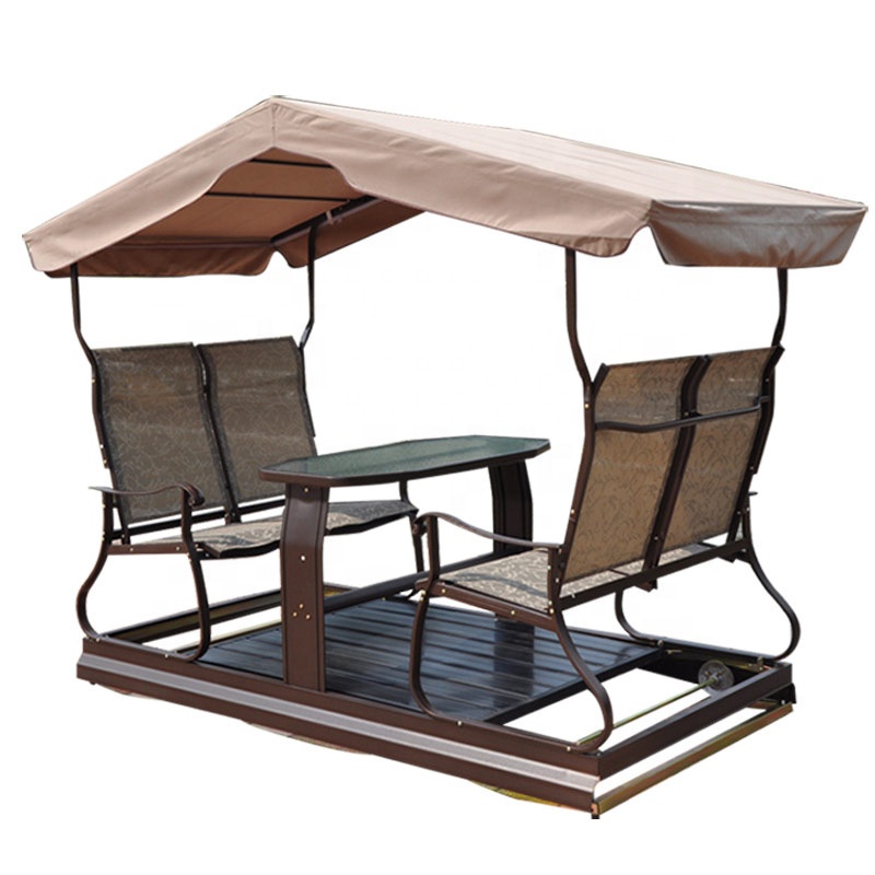 High Quality Swing Chair Garden Patio Balcony 4 Seater Roof Outdoor Metal Patio Swings Bed