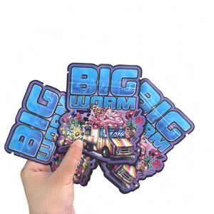 Sacs refermables personnalisés découpés sur mesure, sacs à fermeture éclair avec lignes de déchirement, sacs en Mylar anti-odeur, sacs de forme spéciale pour fleurs - Product Image 3