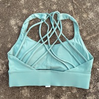 Soutien-gorge de sport pour femme GC, couleur unie, haute résistance aux chocs, dos croisé, huit bretelles, pour yoga et fitness