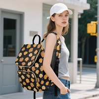 Mochilas de Verano Ligeras de Gran Capacidad para Mujer, Poliéster, Cierre de Cremallera Antirrobo, Mochila Hawaiana para la Escuela, Gimnasio y Actividades al Aire Libre