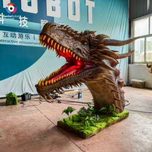 Cabeza de dinosaurio animatronic personalizada, simulación de cabeza de dragón occidental, puede escupir humo de la boca para el parque de atracciones <span class=keywords><strong>Dino</strong></span> - Product Image 4