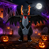 Costume de Mascotte Dragon de Feu Gonflable Nouveauté Usine – Tenue Complète Amusante pour Halloween, Cosplay, Fêtes et Événements