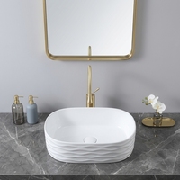 Lavabo artistique moderne personnalisé pour hôtel, en céramique et pierre, pour toilettes