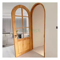Porte intérieure en bois personnalisable avec panneaux en verre dépoli et noyau en acier solide