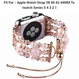 CHAUDE <span class=keywords><strong>Fantaisie</strong></span> Perle <span class=keywords><strong>Bracelet</strong></span> de Montre Pour <span class=keywords><strong>Apple</strong></span> Montre iWatch Perle Sangle Série 5 4 3 2 1 - Product Image 3
