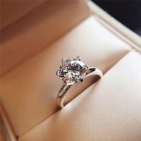 Vente en gros d'usine, bagues de fiançailles en argent sterling 925 avec diamants moissanite vintage VVS1 0,5/1/2/3/5 carats pour femmes