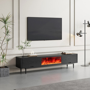 Mobile TV Premium 2026 su Misura con Camino Elettrico, Cornice in Finto Marmo, Fiamma e Riscaldamento Regolabili per Soggiorno - Product Image 3