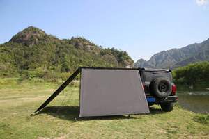 Tente <span class=keywords><strong>de</strong></span> <span class=keywords><strong>camping</strong></span> extérieure épaisse en tissu Oxford noir, résistante au vent, protection solaire, imperméable, extension latérale pour voiture, 2 personnes - Product Image 3