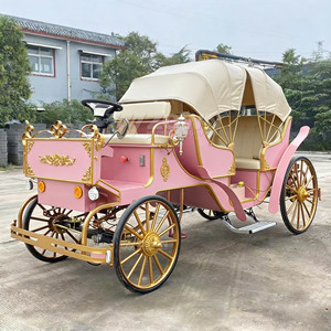 รถบักกี้ไฟฟ้าสไตล์ยุโรปตกแต่งสีทองสำหรับสวนสนุก งานแสดงสุดโรแมนติก - Product Image 1