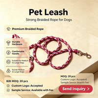 Correa de Perro de Lujo Tejida a Mano, Paracord de Color Personalizable, Doble Gancho Ajustable, para Perros Pequeños/Medianos/Grandes, Suave y Duradera