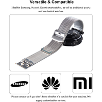 316 acier inoxydable en relief Double boucle de verrouillage bracelet de montre 18mm pour Samsung Huawei Xiaomi montres traditionnelles intelligentes