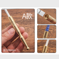Ensemble de filtres à cigarettes en laiton réutilisables, épais, fins, trois tailles, accessoires pour fumer