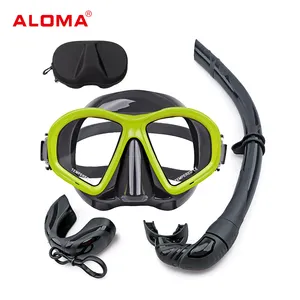 Masque de plongée Offre Spéciale Aloma Masque de plongée en silicone imperméable Lunettes d'apnée et ensemble de tuba humide