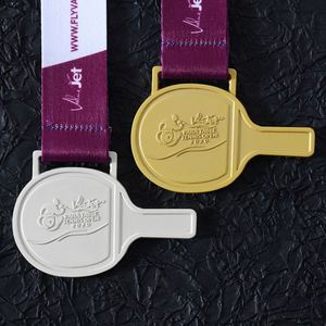 Medallas de Tenis de Mesa al por Mayor de Fábrica, Medallas Deportivas de Aleación de Zinc Fundido a Presión, Oro y Plata 2D - Product Image 4