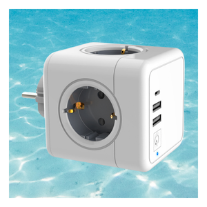 ปลั๊กไฟแบบยุโรปสไตล์ใหม่ปี 2026 พร้อมปลั๊กพกพาแบบ Power Cube Type F 4 ช่องเสียบ EU พร้อมพอร์ต USB 2 ช่อง และพอร์ต Type C 1 ช่อง - Product Image 5