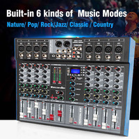 Mixeur Audio professionnel bluetooth, 8 canaux, Console de mélange de basses, USB, amplificateur de karaoké MP3, équipement pour DJ, GAX-ET8 s