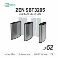 Barrière à ailes automatique ZEN3205, portillon rapide bidirectionnel en acier inoxydable 304, moteur sans balais AC110-260V, large