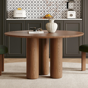 Tavolo da Pranzo Allungabile in <span class=keywords><strong>Legno</strong></span> Massello con Piano Rotondo, <span class=keywords><strong>Design</strong></span> Moderno per Sala da Pranzo, Ristorante, Appartamento - Product Image 4