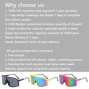 แว่นตากันแดดแนวสปอร์ต PC UV400หรูสำหรับผู้ชายกรอบสีฟ้า/ขาว/แดงสไตล์วินเทจคลาสสิกใหม่สำหรับขับรถท่องเที่ยวตกปลา - Product Image 5