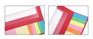 Blocs-notes autocollants personnalisés avec logo imprimé et règle, onglets d'indexation en film néon, bloc de papier, cadeau promotionnel d'entreprise - Product Image 3