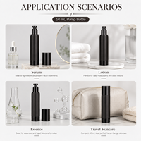Emballage cosmétique moderne en plastique cylindrique, flacon pompe sans air, vaporisateur 30ml 50ml 80ml 120ml, brume fine, flacon vide pour sérum de soin de la peau