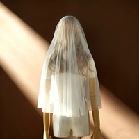 Voile de mariée léger monocouche, petit voile en maille souple pour accessoires de mariage, style libre