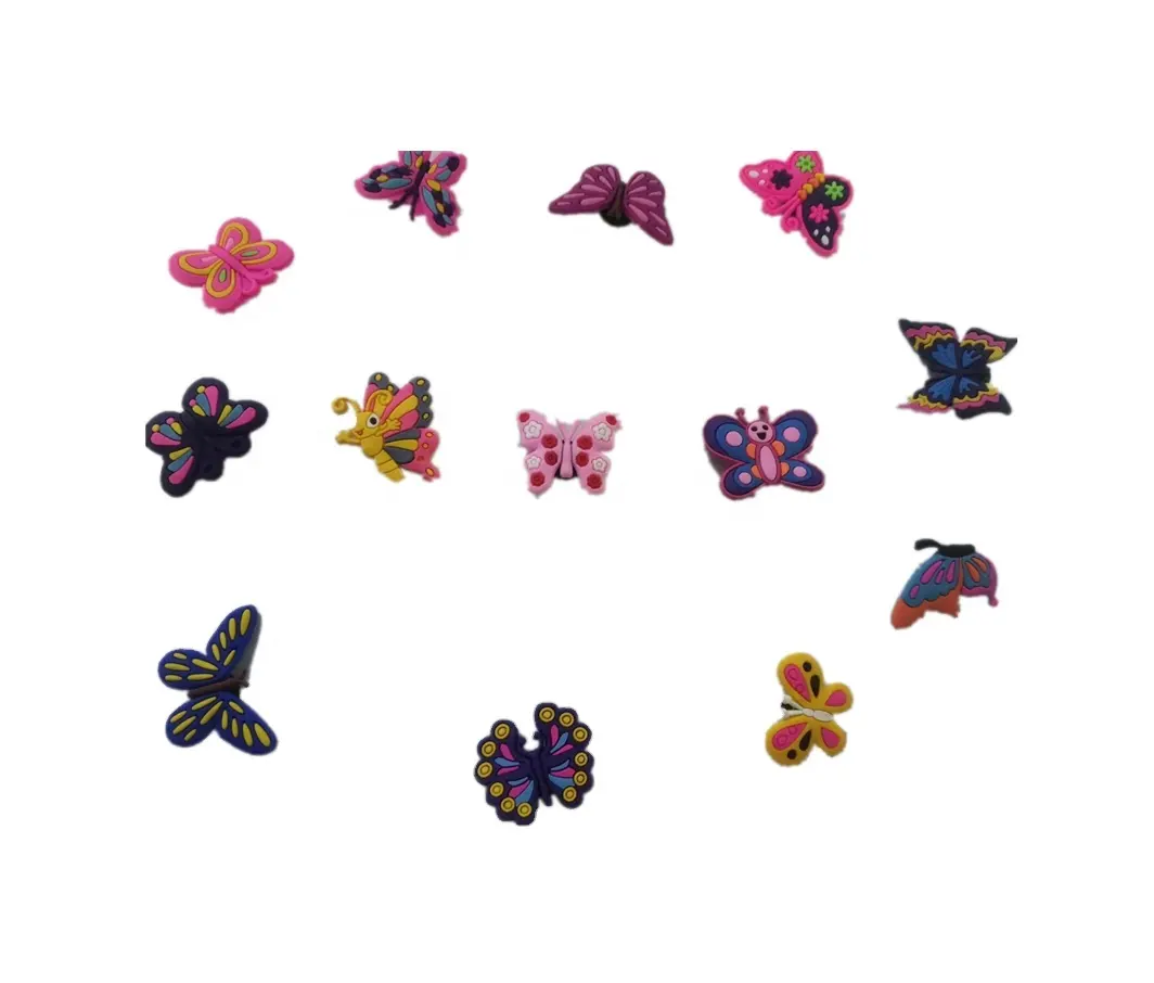 2021 Large Designer Custom Clogs Decoration luxe shoe charms Charm Accessories Pvc Butterfly shoe Charms