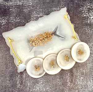 Bandeja de Resina de Estilo Lujoso con Acabado Liso y Aspecto Artesanal, Apta para Decoración del Hogar, Servir y Regalar - Product Image 4