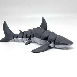 Figurine de requin gris imprimée en 3D, cool et adorable, pour la décoration de bureau, anti-stress et décompression, modèle de requin gris mignon pour la maison et le bureau - Product Image 6