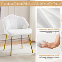 Chaise de salle à manger en forme de coquille mignonne avec dossier en coquille de mer, fauteuil moderne, chaise d'appoint, pieds dorés pour salle à manger, chambre à coucher, bureau à domicile