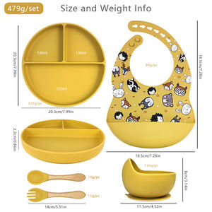 Vaisselle pour bébé, vente en gros, qualité alimentaire, séparateur sans BPA, ensemble d'alimentation pour enfants, bol à succion en Silicone pour bébé, <span class=keywords><strong>100</strong></span>% - Product Image 4