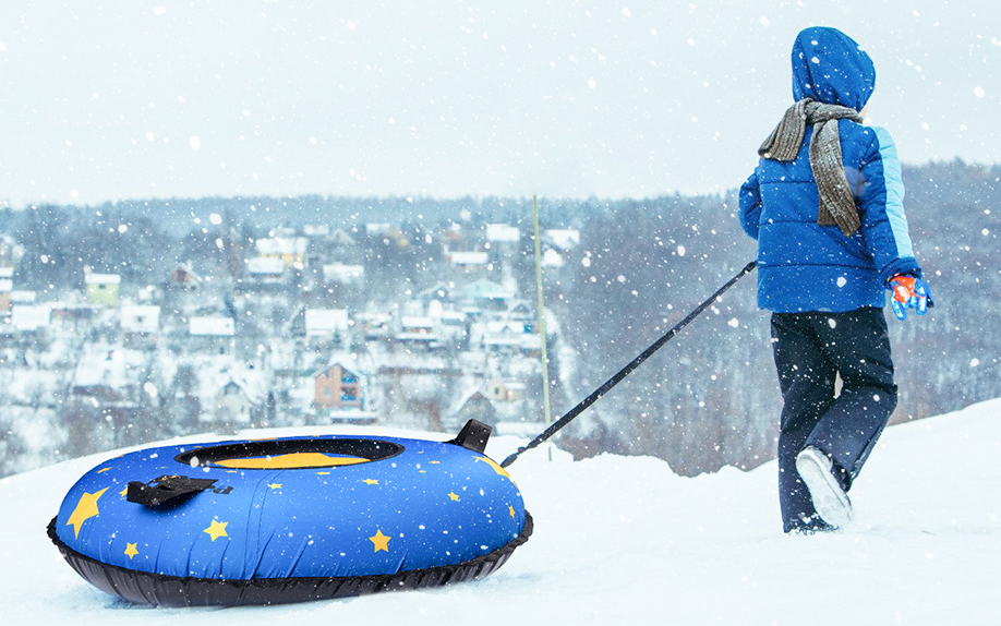 Tube à Neige Gonflable 90 Cm – PVC épais, Poignées Sécurité – Pour Adulte, Luge Hiver – Résiste à L'abrasion