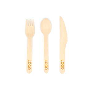 Ensemble de couverts en bois dégradables écologiques ustensile <span class=keywords><strong>cuillère</strong></span> jetable <span class=keywords><strong>fourchette</strong></span> <span class=keywords><strong>couteau</strong></span> pour le camping fourni par le fournisseur Bast - Product Image 1