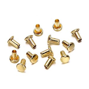 Clous à rivets double face dorés 10 mm en fer plaqué, durables, pour la décoration de sacs en cuir et de chapeaux - Product Image 3